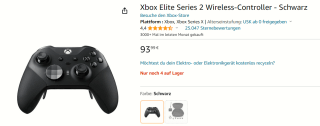 Microsoft Elite Series 2 Controller Zwart voor €93,99 bij Amazon