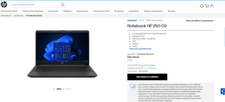 Notebook da HP, modelo 250 G9 - R$ 4.218