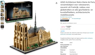 Lego Notre-Dame van Parijs (21061) voor €169,90 bij Amazon DE