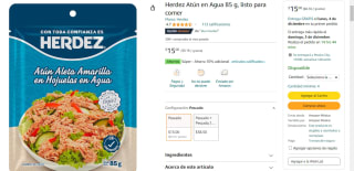 4 Sobres de Atún Herdez en Agua 85gr por $60