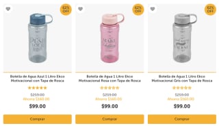 Botella de Agua 1L Ekco Motivacional con descuento en La Vasconia