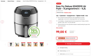Easy Fry Deluxe EZ401D10 Air Fryer voor €89,10