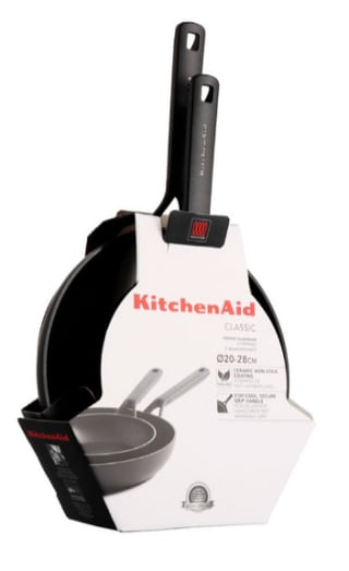KitchenAid koekenpannenset Ø20 en Ø28 cm voor €24,19 bij Makro