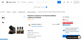 Machine à expresso L'Or Barista Sublime LM9012 65 PHILIPS à 69,99€