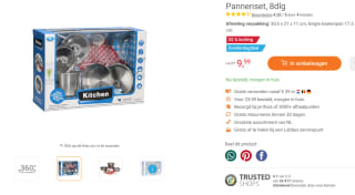 Speelgoed Pannenset, 8dlg voor €9,99 bij Lobbes