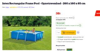 Intex frame zwembad 260 x 160 x 65 cm. voor €38 bij Bol.com