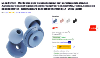 Loop Switch - Oordopjes voor geluidsdemping voor €47,95 bij Bol