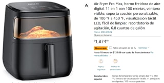 Horno Freidora Air Fryer Pro Max a $750 en Amazon