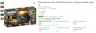 Playmobil Dino Rise Deinonychus (70629) voor €6,14 bij Amazon UK