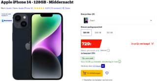 Apple iPhone 14 128GB Zwart voor €729 bij Bol.com