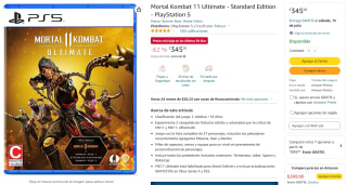Mortal Kombat 11 Ultimate PS5 por $345 en Amazon