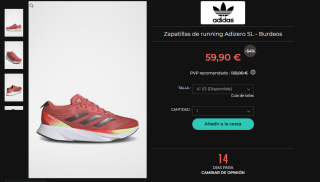 Zapatillas Adidas running Adizero SL por 59,90€