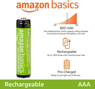 Amazon Basics 16 oplaadbare AAA-batterijen, 800 mAh voor €11,64