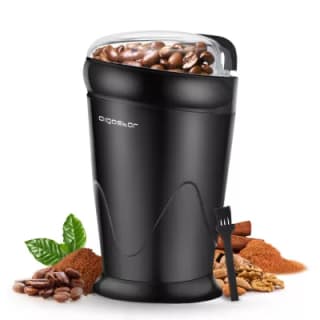 Aigostar Molinillo de Café Eléctrico, Molino Cafe Cereales con Cuchillas Acero Inoxidable, Capacidad 60gr con Cepillo para Limpieza, Tapa Transparente, Libre de BPA por 11.19€