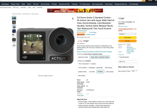 Cámara DJI Pack Estándar Osmo Action 3 de acción 4K FOV superamplio HorizonSteady sumergible 16m a tan solo 174,99€