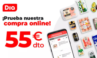 Paga 5€ y obtén 55€ compras online en el supermercado DIA