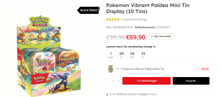 Pokémon Vibrant Paldea - Display Mini Tin voor €69,90