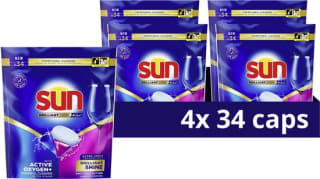 Sun All-in 1 Brilliant Shine Vaatwascapsules 136 stuks voor €19.99 bij Bol