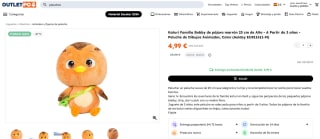 Peluche Katuri Familia Bobby de pájaro marrón 25 cm de Alto por 4,99€