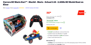 Carrera RC Mario Kart Mach 8 Mario Bestuurbare auto voor €26,99 bij Bol
