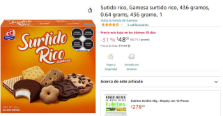 Sutido rico, Gamesa 436 gramos por $48