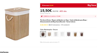 Cesto de Bambú para Ropa por 15,50€