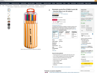 Rotuladores STABILO punta fina 20 colores por solo 14,35€