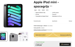 Apple iPad Mini (2021) Wi-Fi 256GB Grijs voor €599 bij Amac