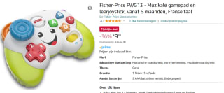 Fisher-Price FWG13 Muzikale gamepad en leerjoystick voor €9,99 bij Amazon.nl