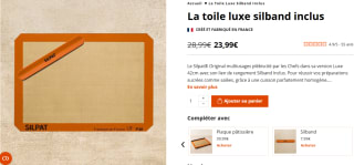 Toile luxe Silpat silband inclus à 23,99€