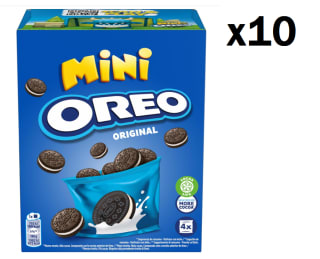 10 Paquetes de OREO Galletas Mini de cacao rellenas de crema de vainilla 160 g. por 11.64€