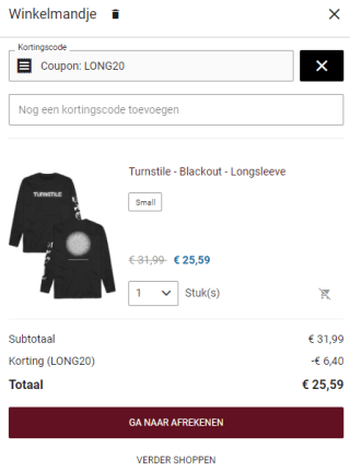 20% korting op lange mouwen bij Impericon