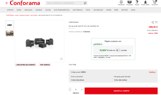 Set de jardín 2 sillones un sofá y una mesa por solo 189€