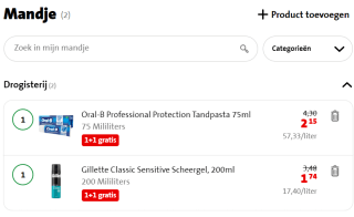 Alle Gillette of Oral-B 1+1 gratis bij de Jumbo