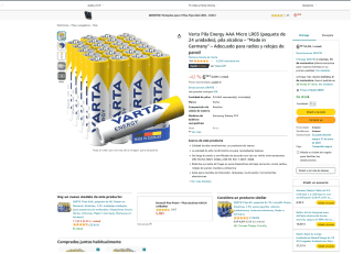 24 unidades Varta Pila Energy AAA Micro LR03 alcalina por 6,99€