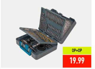 Ferrex 204-delige borenset in koffer voor €19,99 bij de Aldi