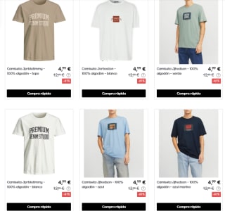 Rebajas hasta 75% descuento Jack & Jones ropa precios muy baratos