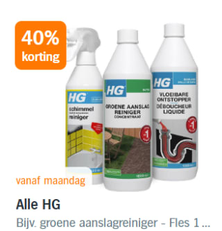 40% korting op alle HG producten bij de AH