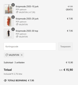 3 halen = 2 betalen op alle patronen van Knipmode én Naaipatronen.nl