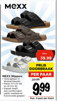 Mexx slippers voor €9,99 bij de Vomar