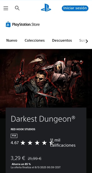 Darkest Dungeon PlayStation por 3,29€.