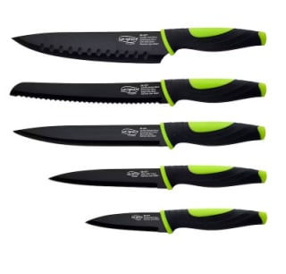 Marca San Ignacio Vitoria - Set 5 Cuchillos de Acero Inoxidable En Color Negro `por 14,67€