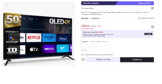 Televisor TD Systems PRIME50C19GLQ 50" QLED UltraHD 4K HDR10 por 236.99€ (Cuenta Nueva 224.99€)