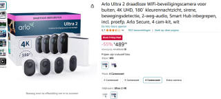 Arlo Ultra 2 Security System 4-Camera Kit voor €489,99 bij Amazon