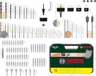 Bosch Accessories 103-delige TiN-gecoate boor- en schroefbitset voor €24,77 bij Amazon