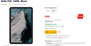 Nokia T20 10.4 inch 64 GB Wifi Blauw voor €148 bij Bol.com