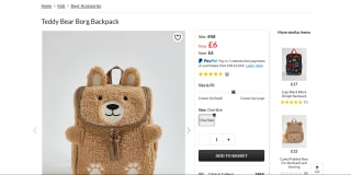 Teddy Bear Borg Backpack - £6