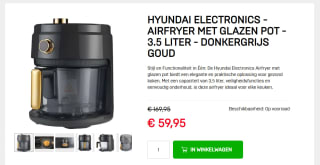 Hyundai Electronics – Airfryer met glazen pot – 3.5 Liter voor €59,95 bij Dagknaller