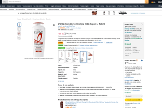 3 L'Oréal Paris Elvive Champú Total Repair 5 400ml por solo 6,18€