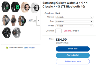 Earn Samsung Galaxy Watch 4 from eBay for £84.78